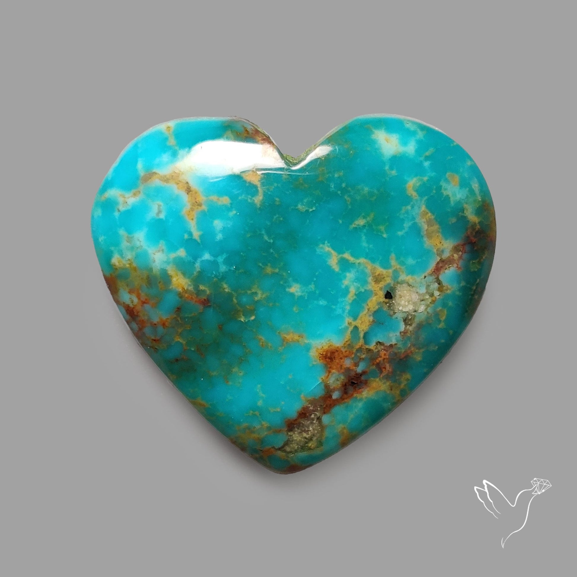 Rare Arizona Patogonia Turquoise Heart Cabochon Carving