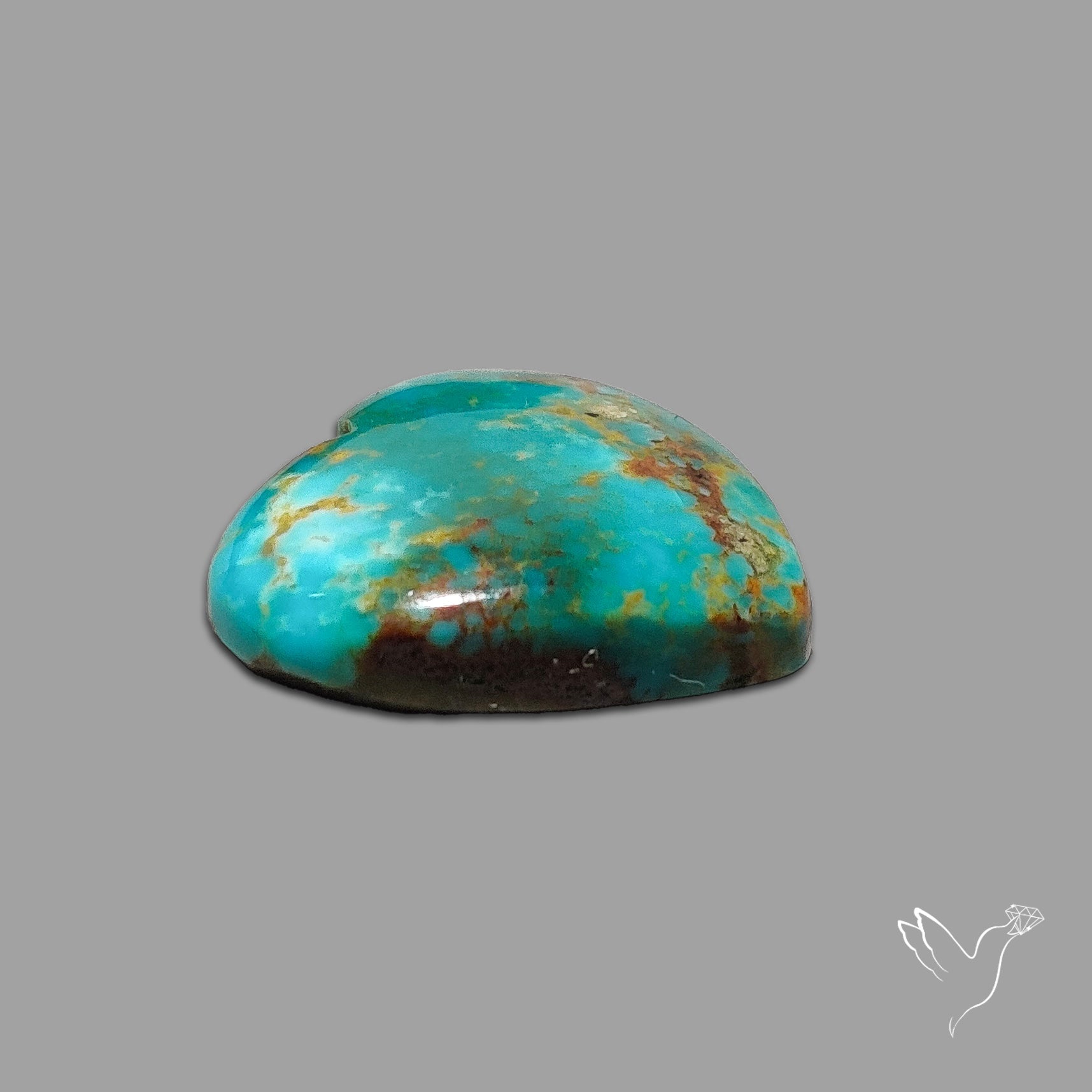 Rare Arizona Patogonia Turquoise Heart Cabochon Carving