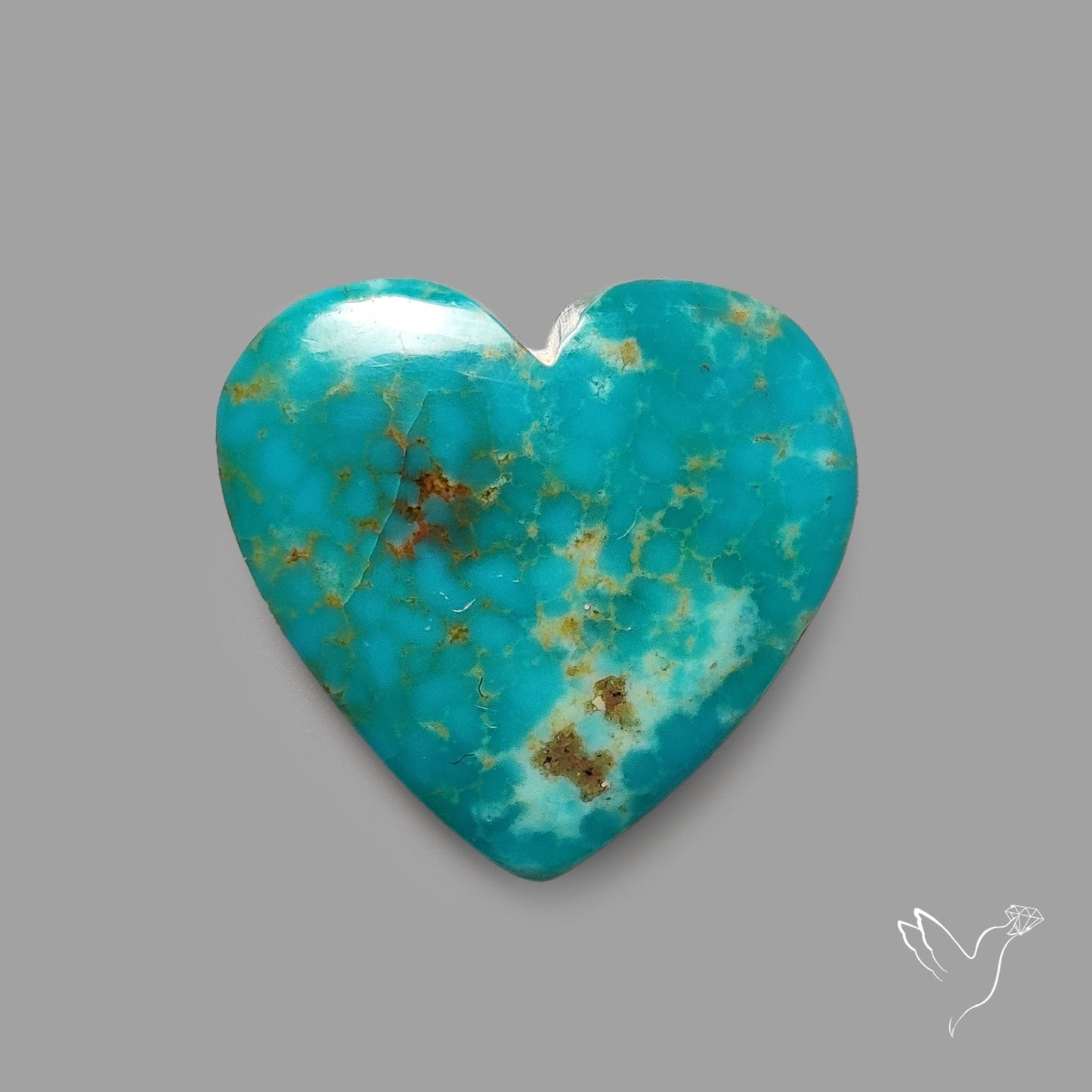 Rare Arizona Patogonia Turquoise Heart Cabochon Carving
