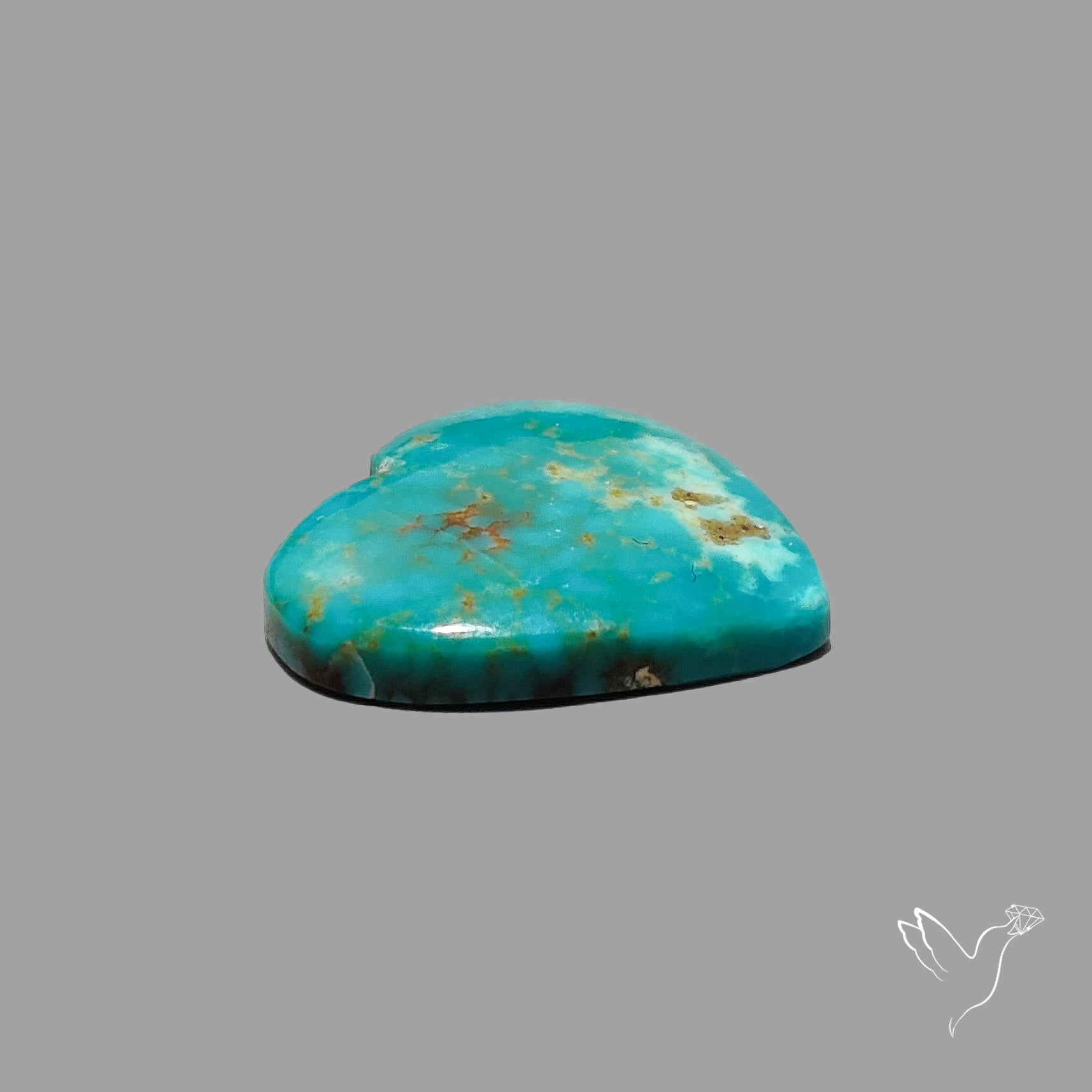 Rare Arizona Patogonia Turquoise Heart Cabochon Carving