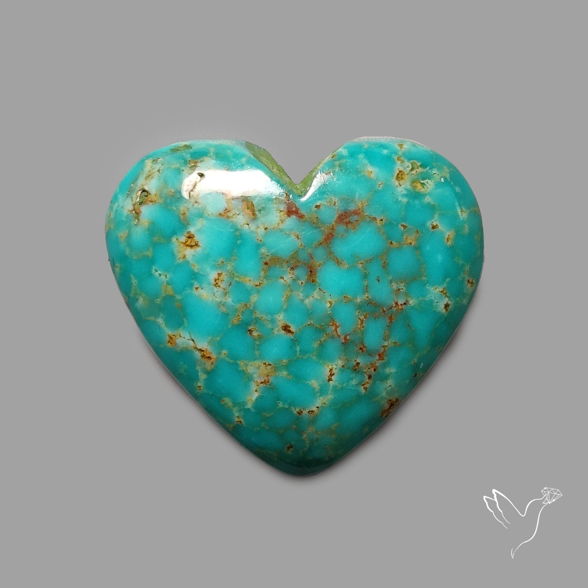 Rare Arizona Patogonia Turquoise Heart Cabochon Carving