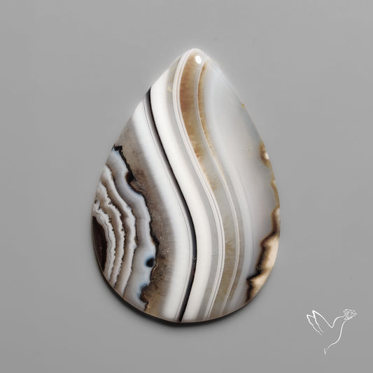 Black Banded Agate Cabochon