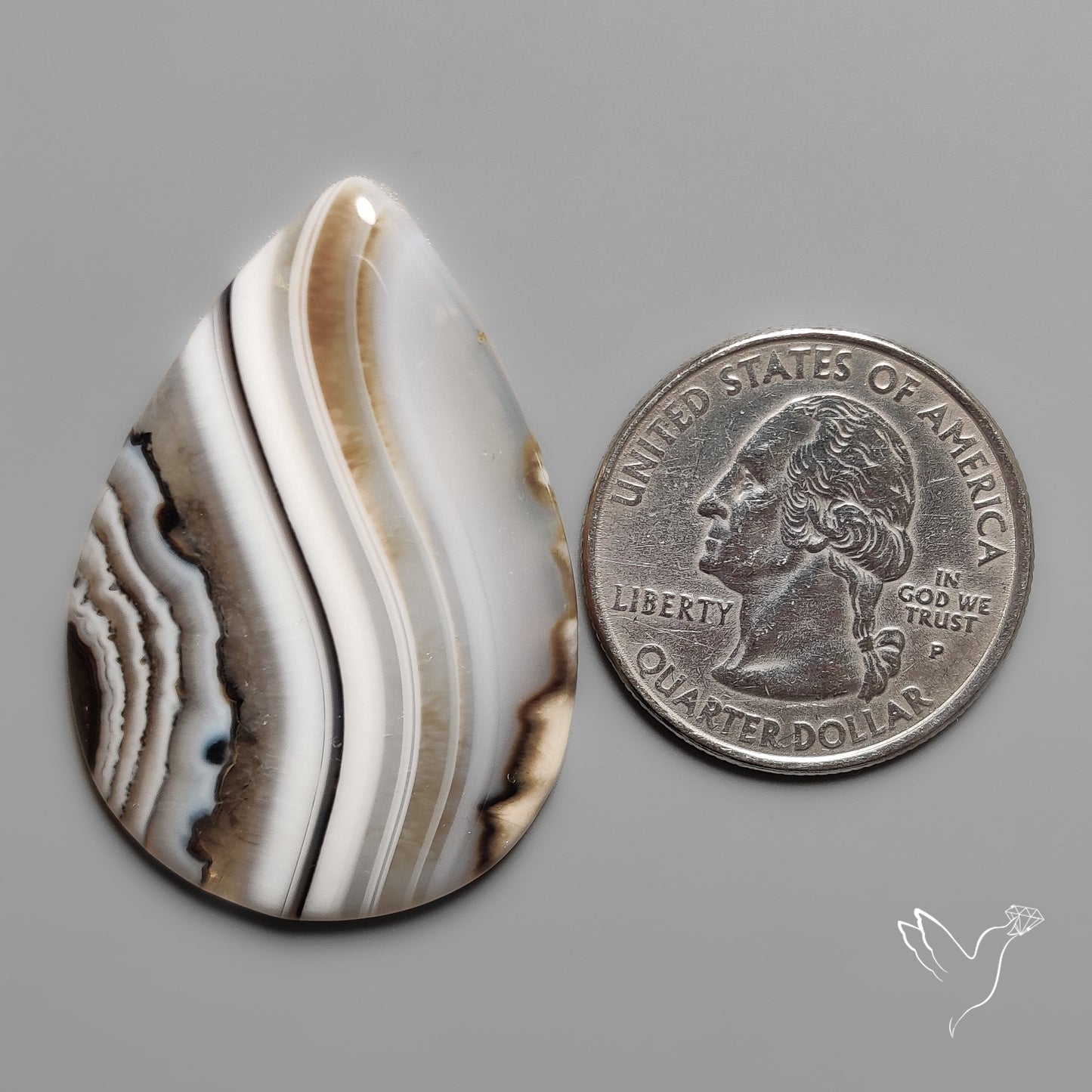 Black Banded Agate Cabochon