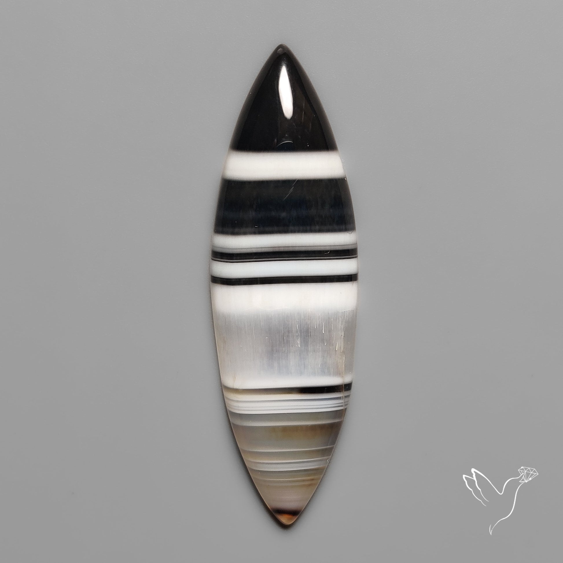 Black Banded Agate Cabochon