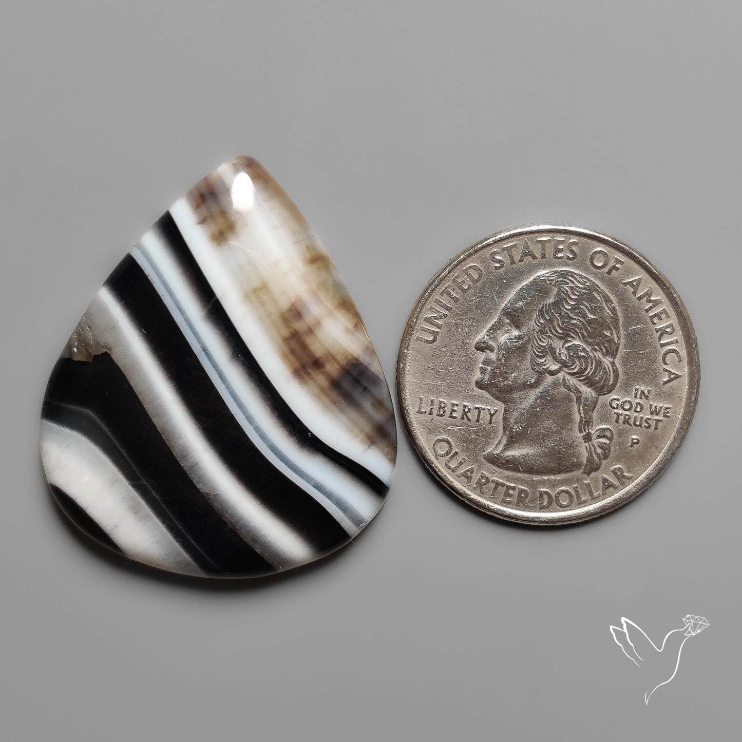 Black Banded Agate Cabochon