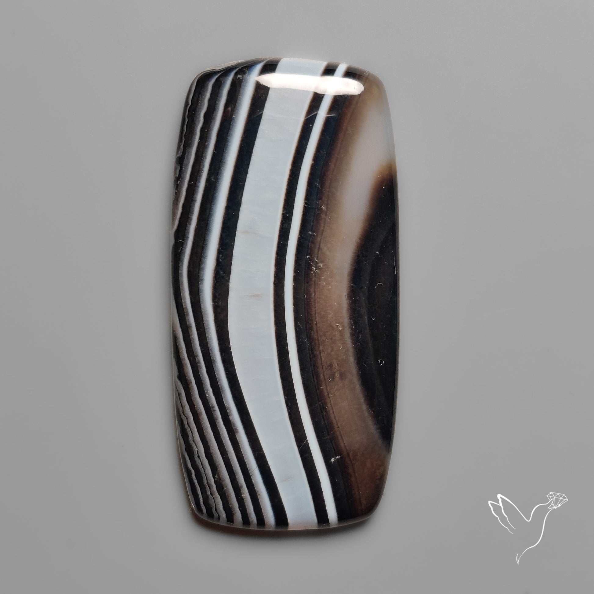 Black Banded Agate Cabochon