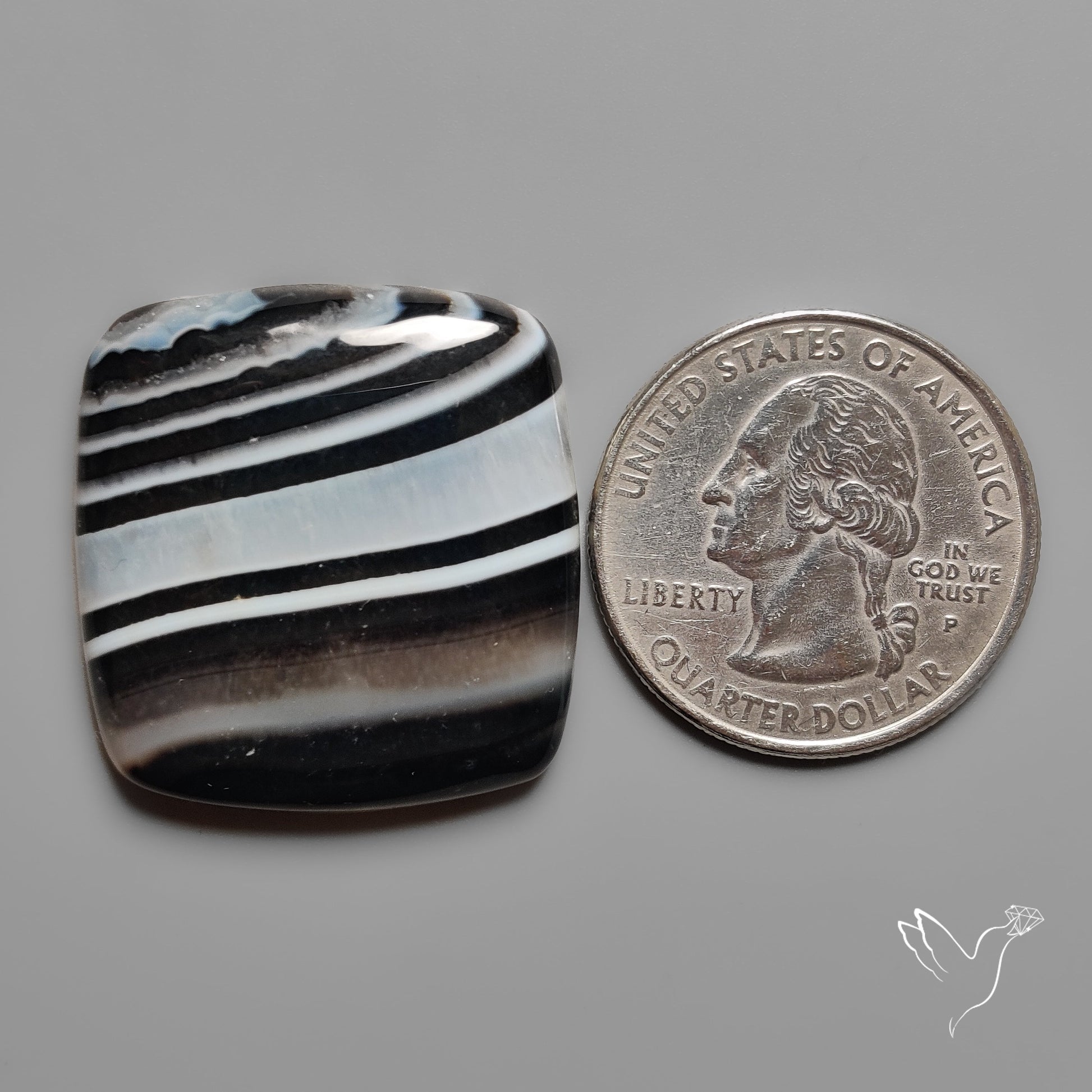 Black Banded Agate Cabochon