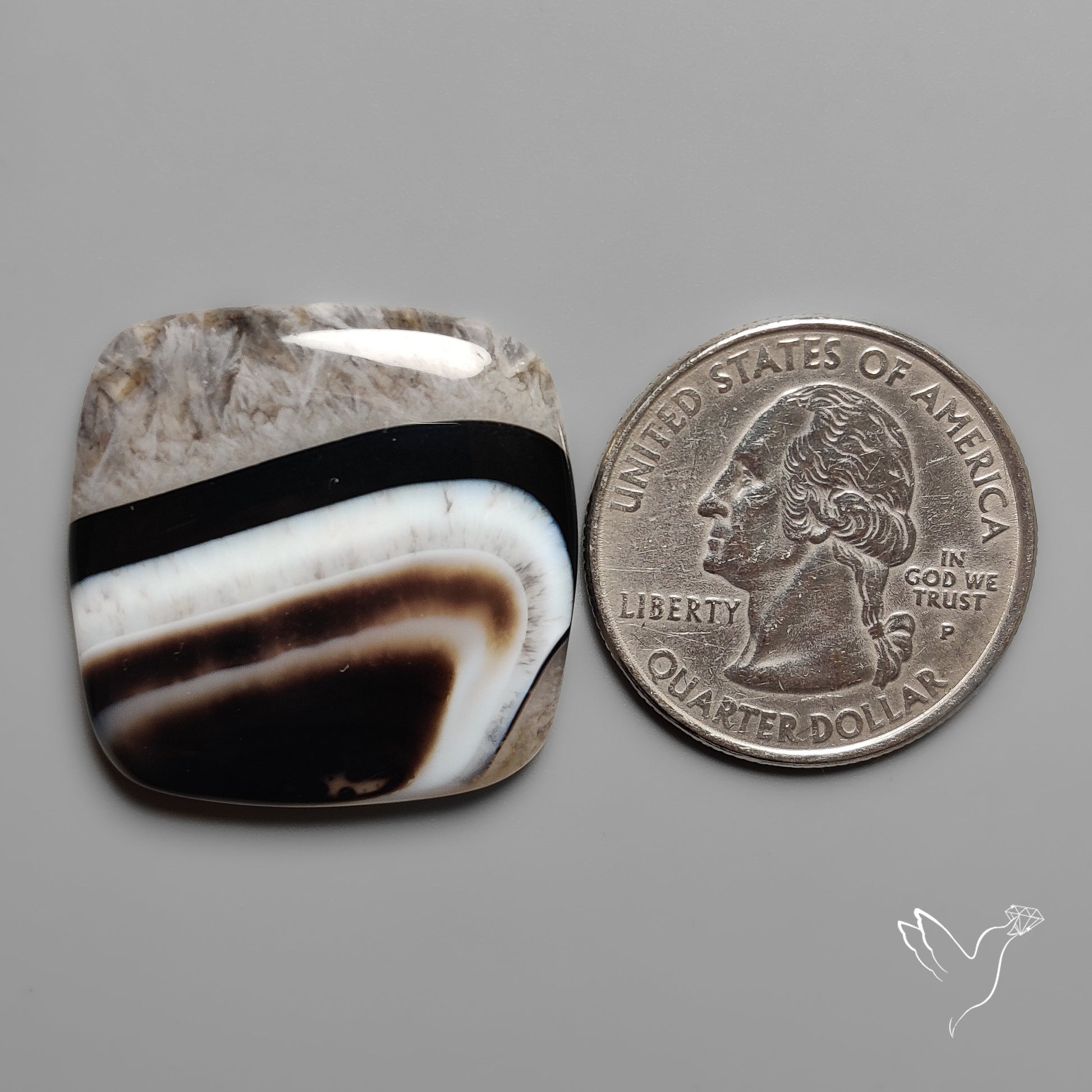Black Banded Agate Cabochon