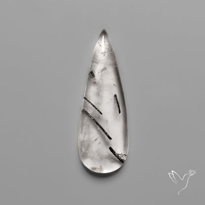 Black Tourmalinated Quartz Cabochon