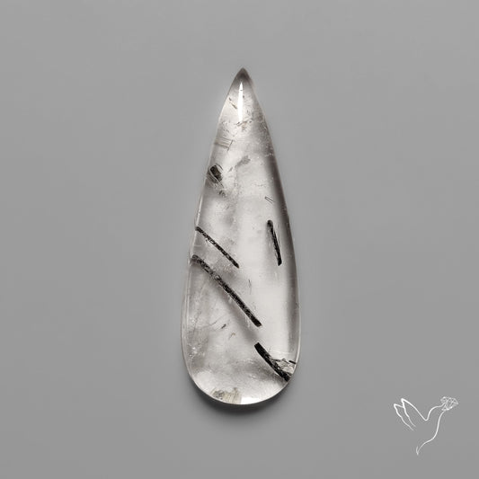 Black Tourmalinated Quartz Cabochon