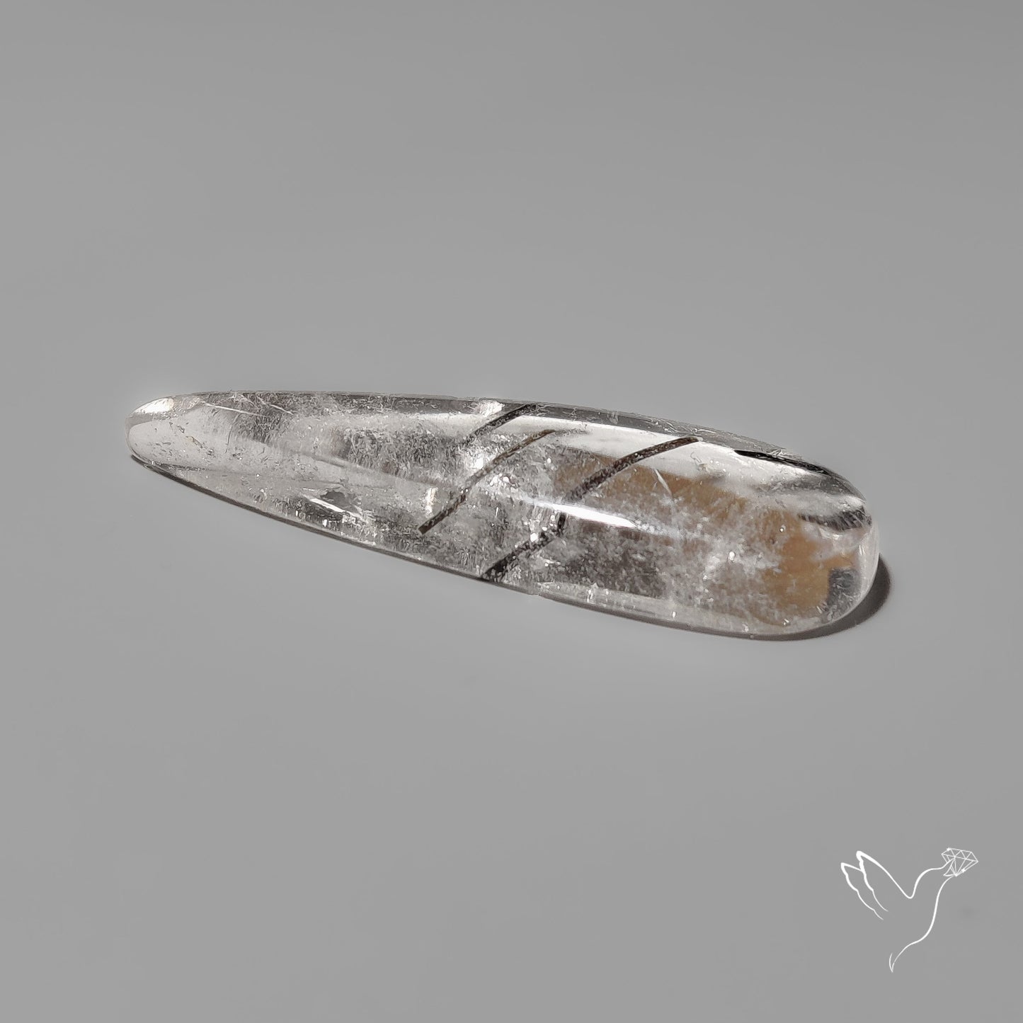 Black Tourmalinated Quartz Cabochon