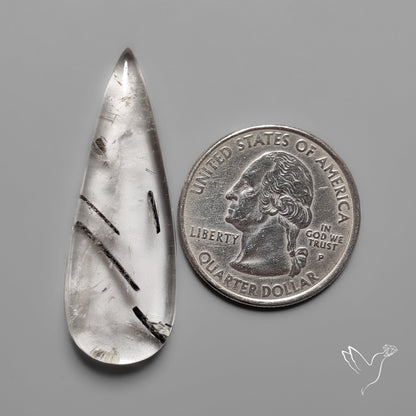 Black Tourmalinated Quartz Cabochon