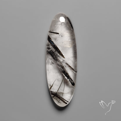 Black Tourmalinated Quartz Cabochon