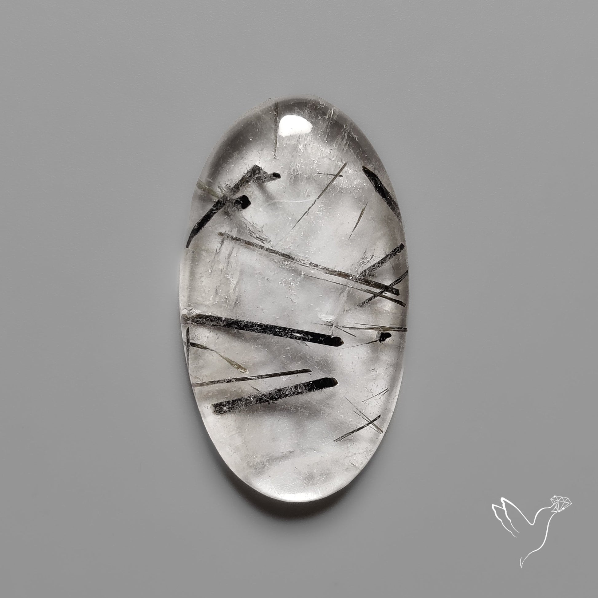 Black Tourmalinated Quartz Cabochon