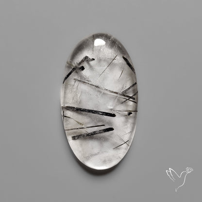 Black Tourmalinated Quartz Cabochon