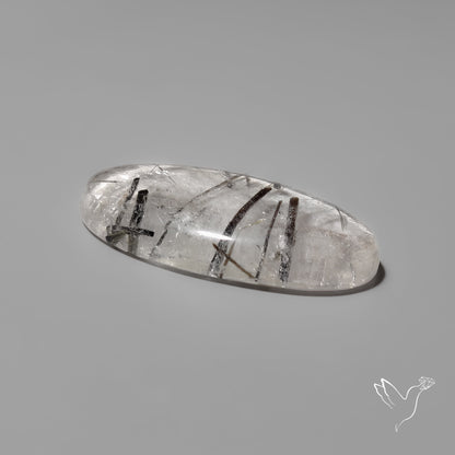 Black Tourmalinated Quartz Cabochon