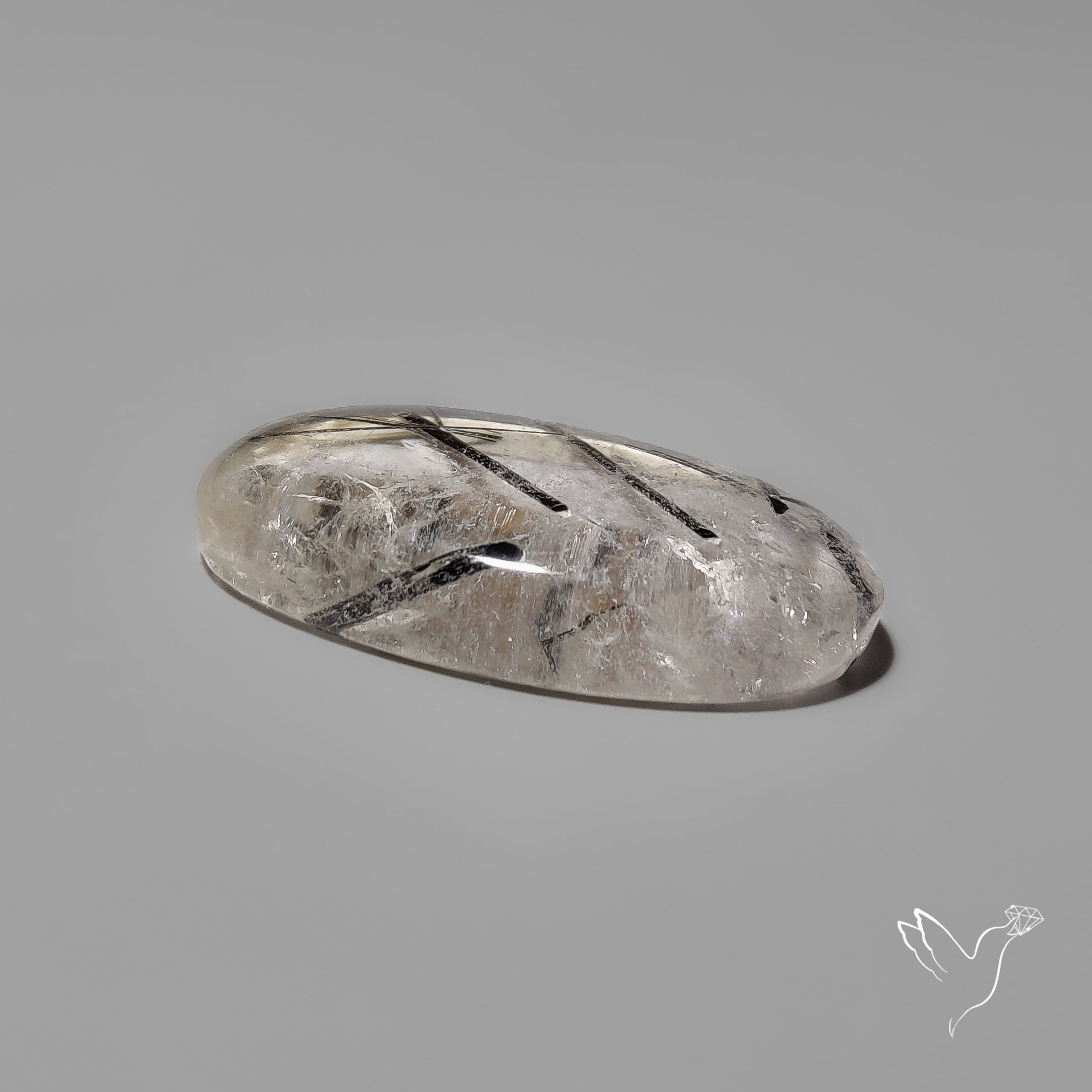 Black Tourmalinated Quartz Cabochon