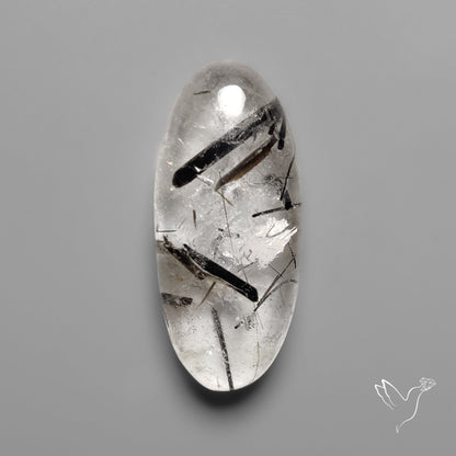 Black Tourmalinated Quartz Cabochon