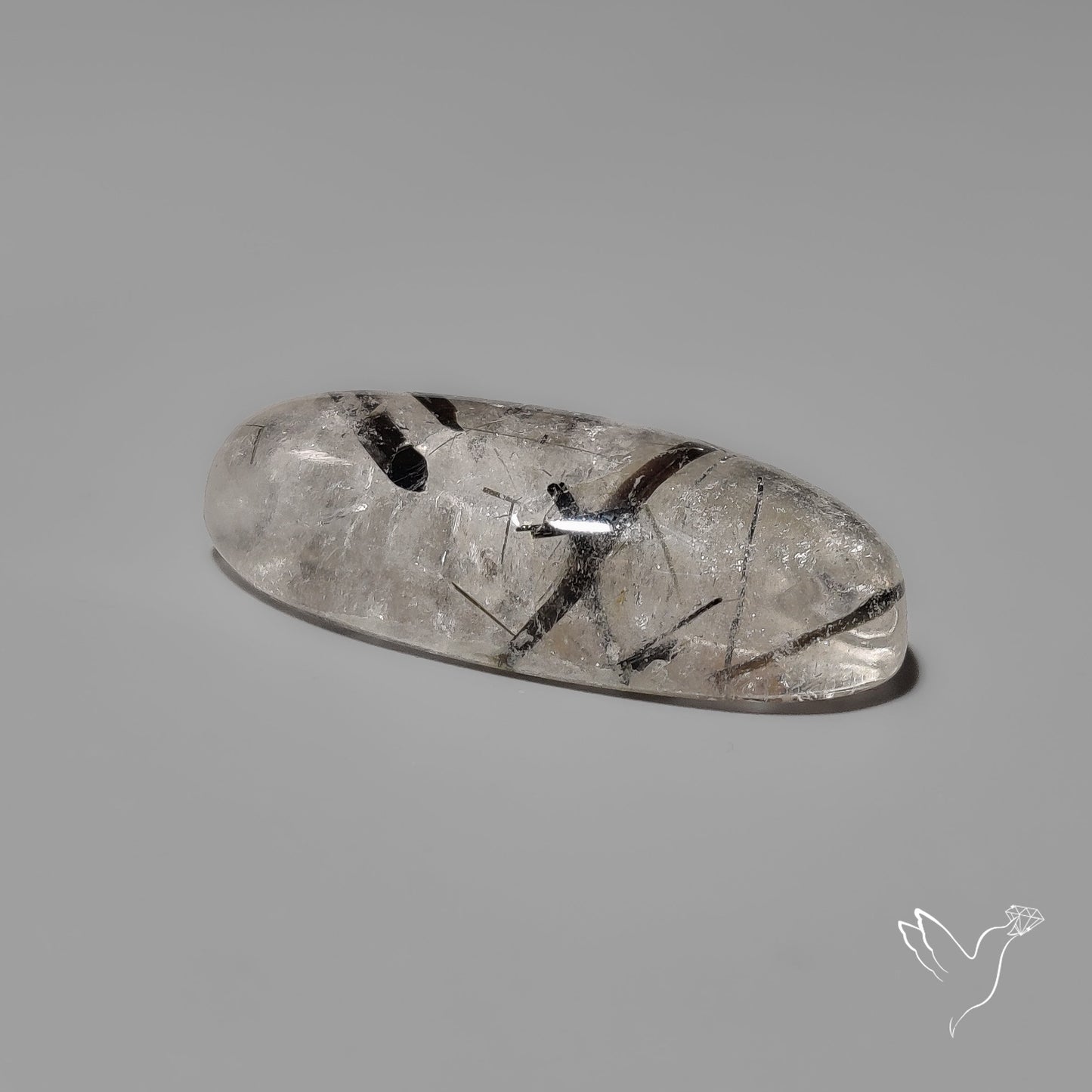 Black Tourmalinated Quartz Cabochon