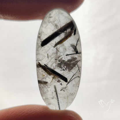 Black Tourmalinated Quartz Cabochon