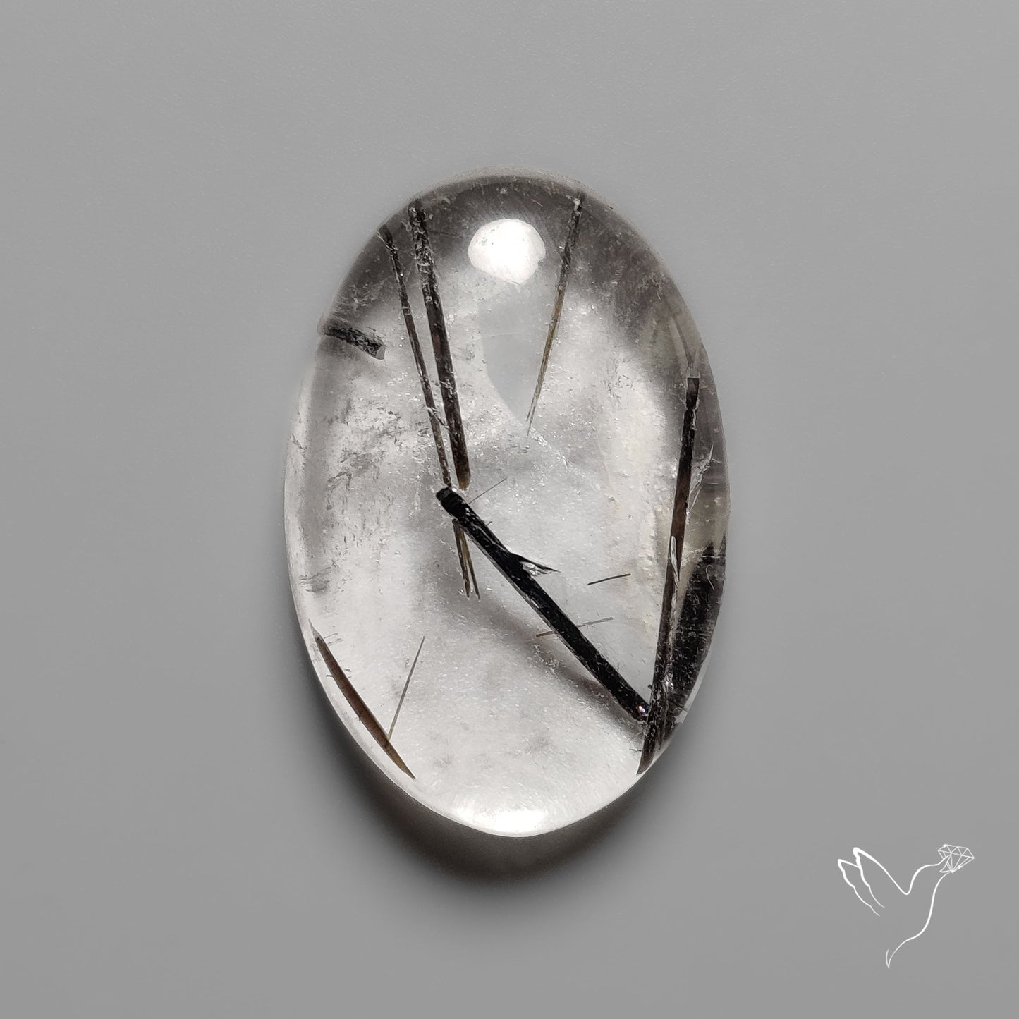 Black Tourmalinated Quartz Cabochon