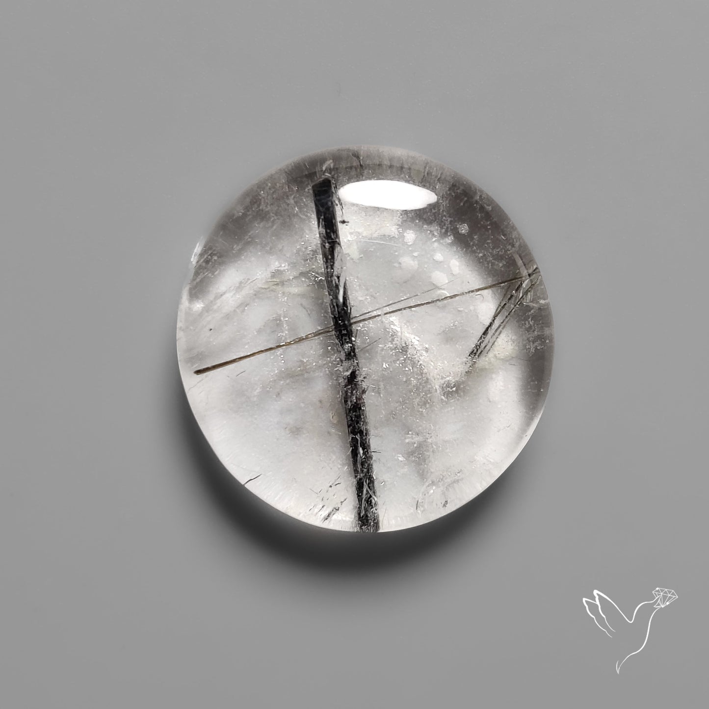Black Tourmalinated Quartz Cabochon