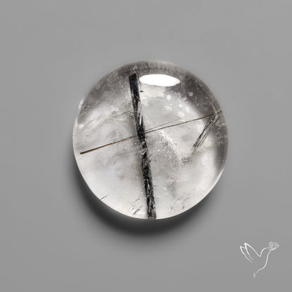 Black Tourmalinated Quartz Cabochon