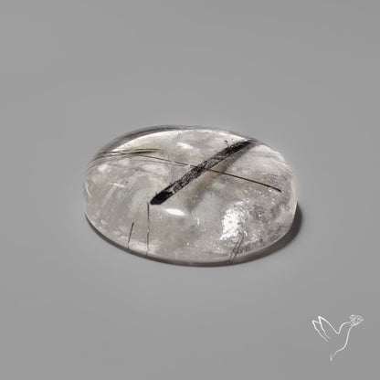 Black Tourmalinated Quartz Cabochon