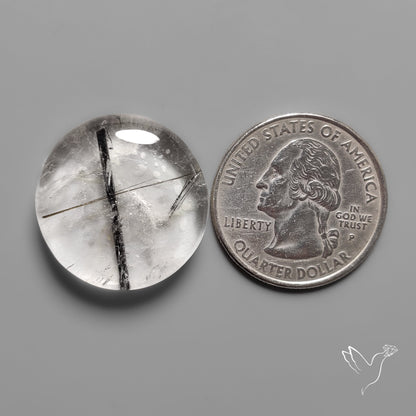 Black Tourmalinated Quartz Cabochon