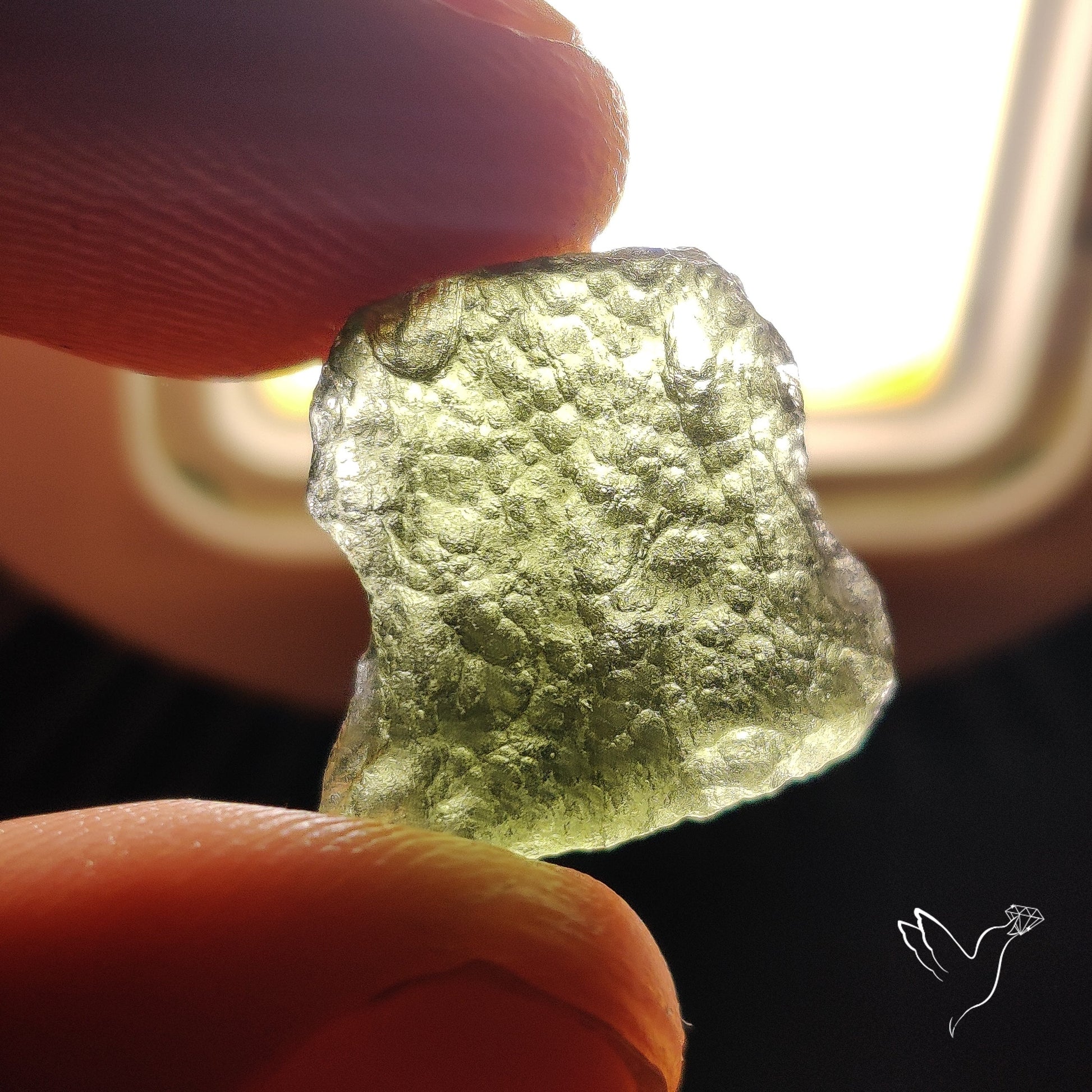 Rare Natural Moldavite Raw Green