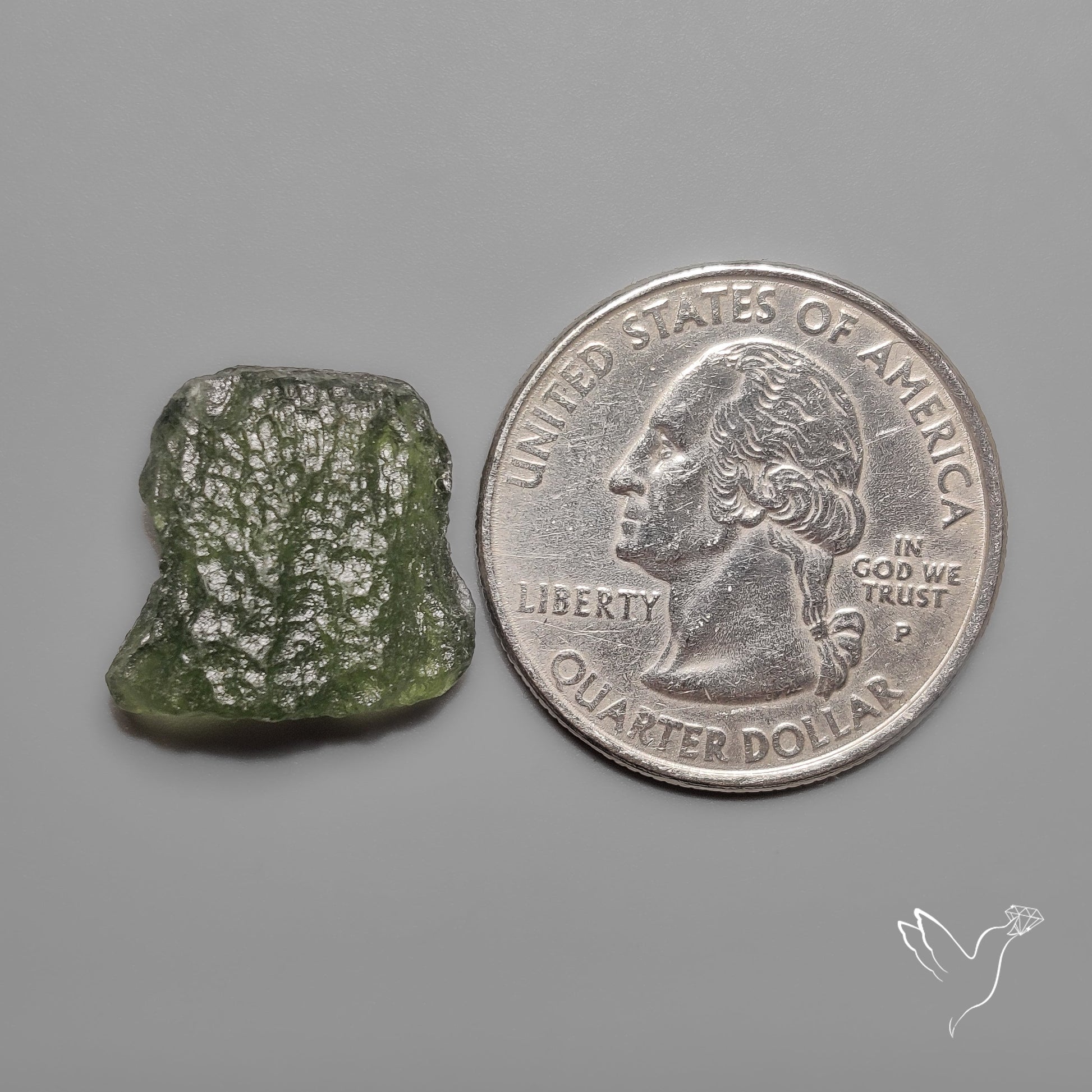 Rare Natural Moldavite Raw Green
