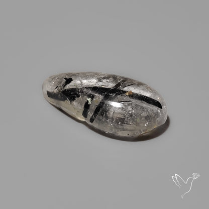Black Tourmalinated Quartz Cabochon