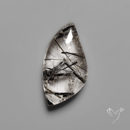 Black Tourmalinated Quartz Cabochon