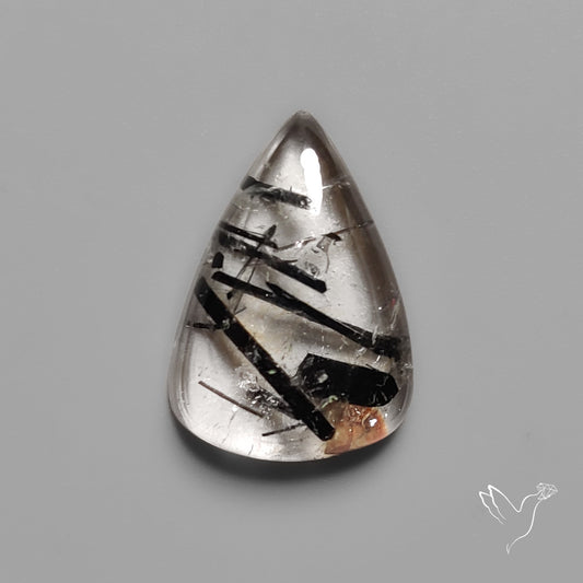 Black Tourmalinated Quartz Cabochon