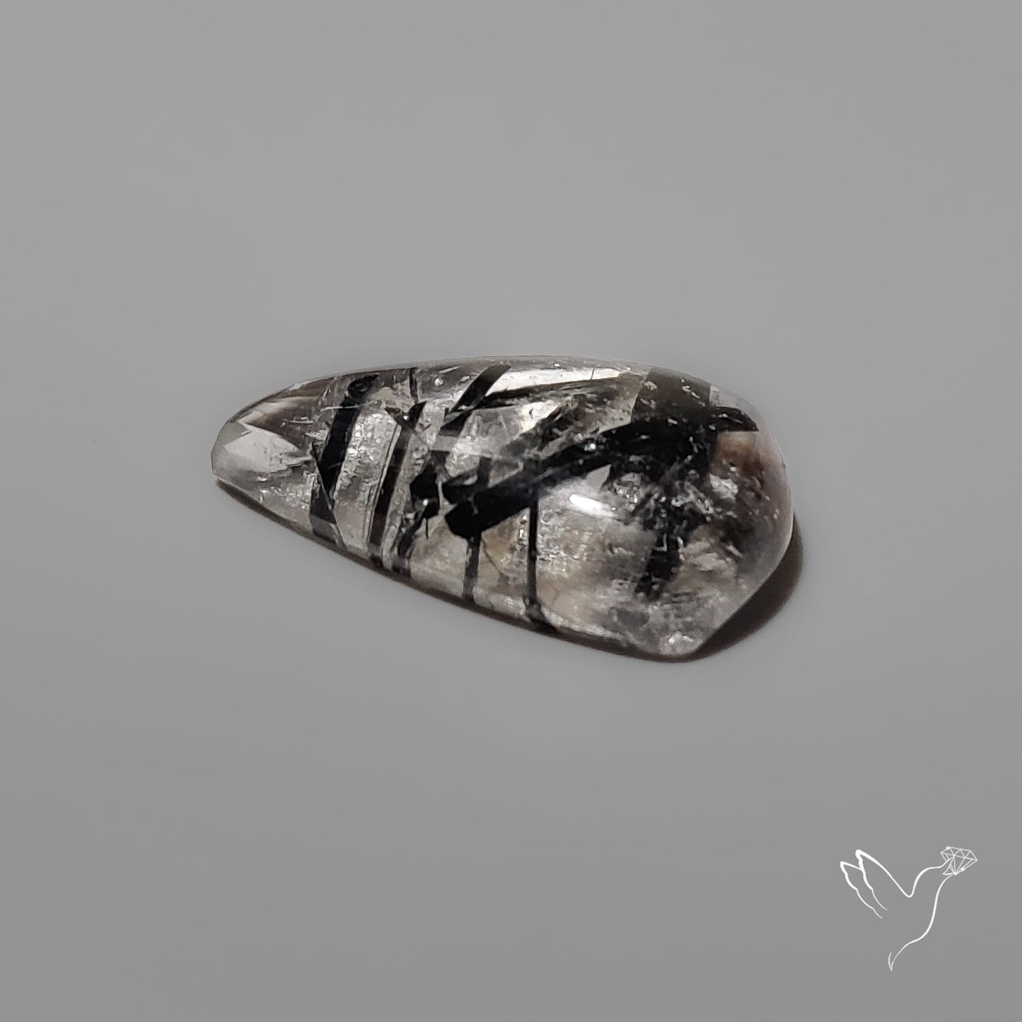 Black Tourmalinated Quartz Cabochon
