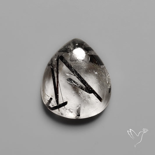 Black Tourmalinated Quartz Cabochon