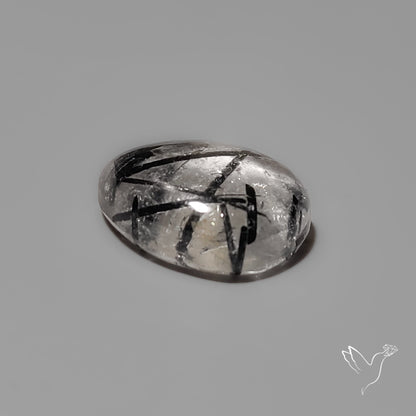 Black Tourmalinated Quartz Cabochon