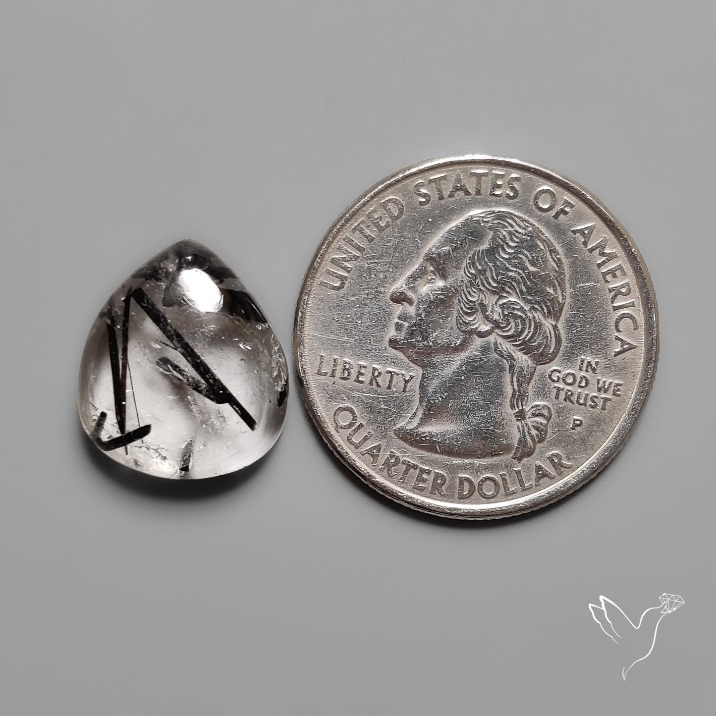 Black Tourmalinated Quartz Cabochon