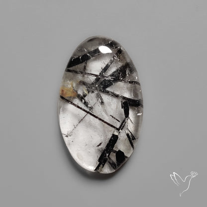 Black Tourmalinated Quartz Cabochon