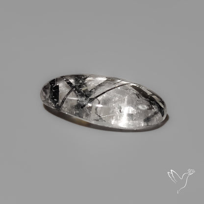 Black Tourmalinated Quartz Cabochon