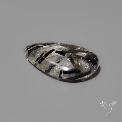 Black Tourmalinated Quartz Cabochon