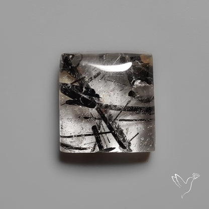 Black Tourmalinated Quartz Cabochon