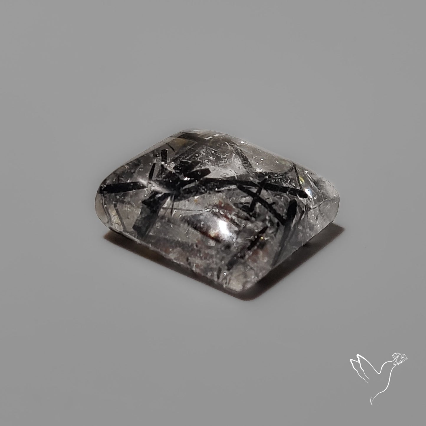 Black Tourmalinated Quartz Cabochon