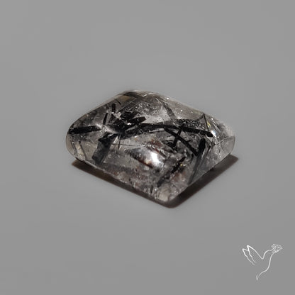 Black Tourmalinated Quartz Cabochon