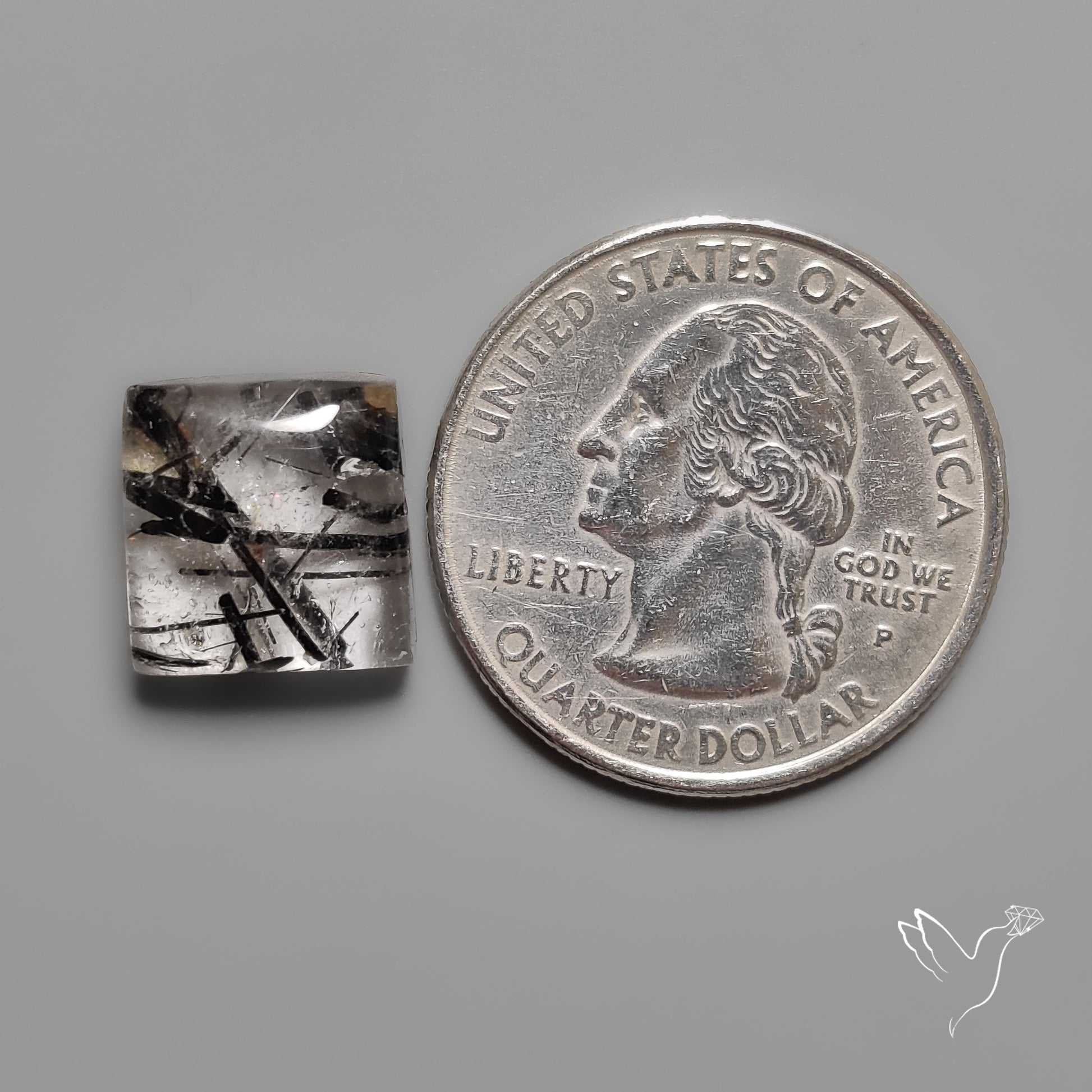 Black Tourmalinated Quartz Cabochon