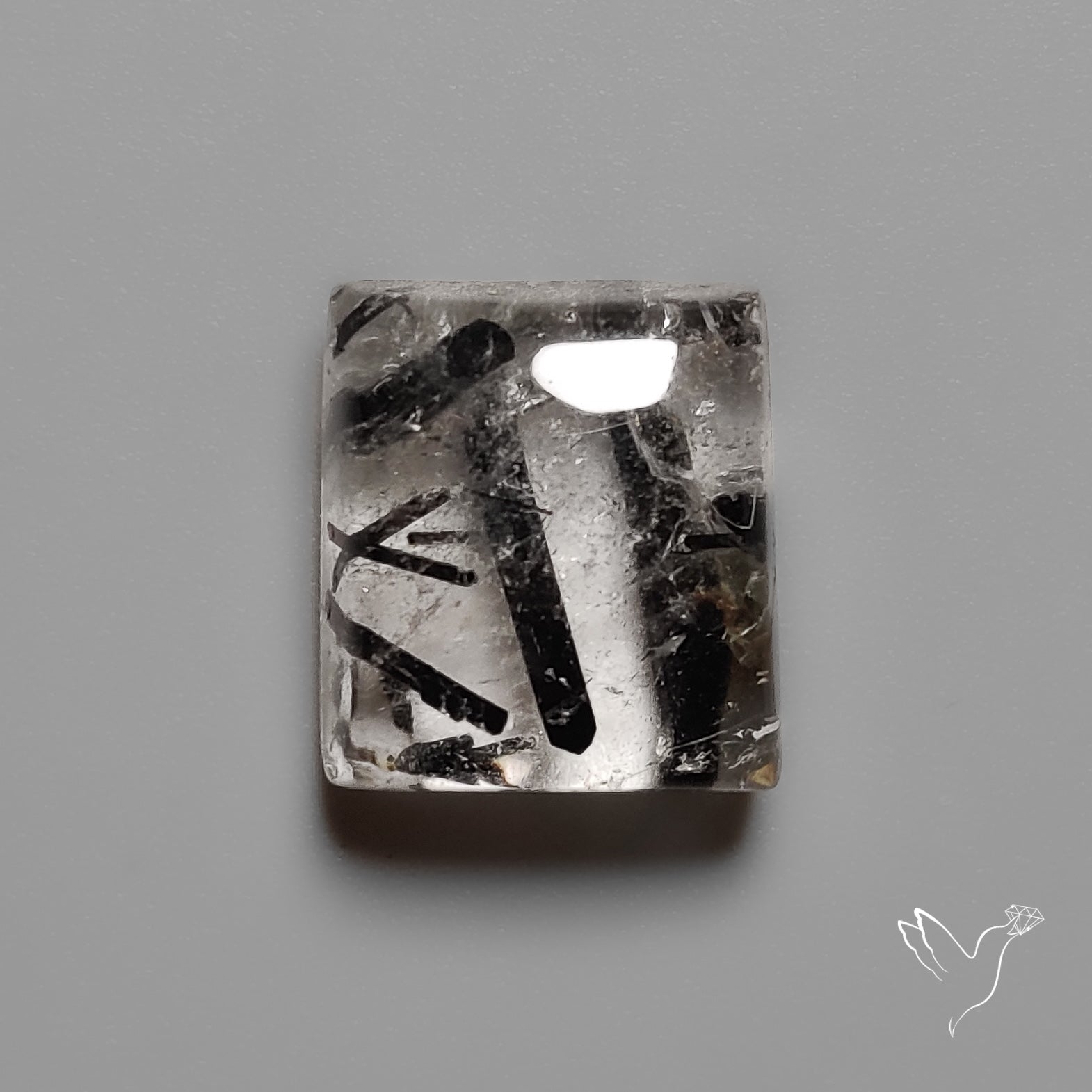 Black Tourmalinated Quartz Cabochon
