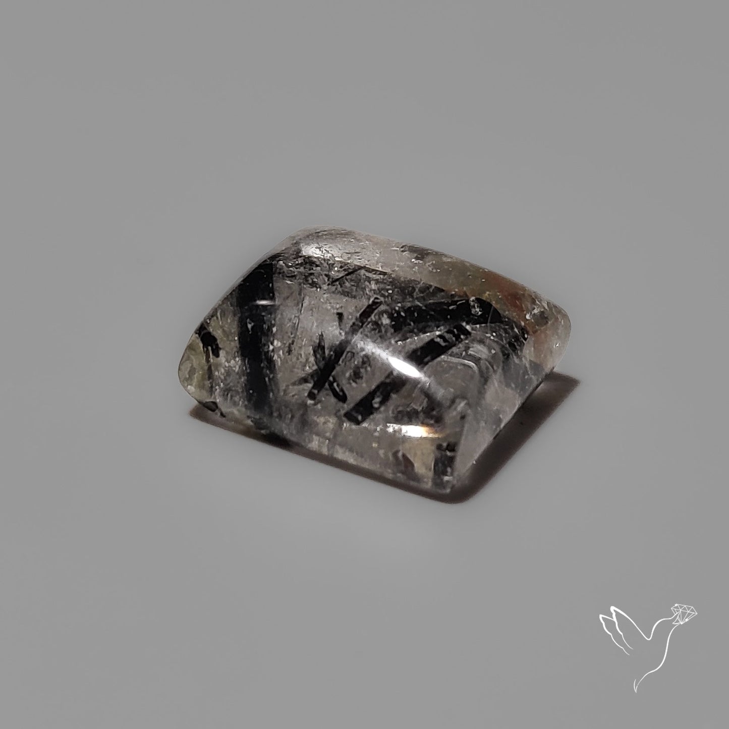 Black Tourmalinated Quartz Cabochon