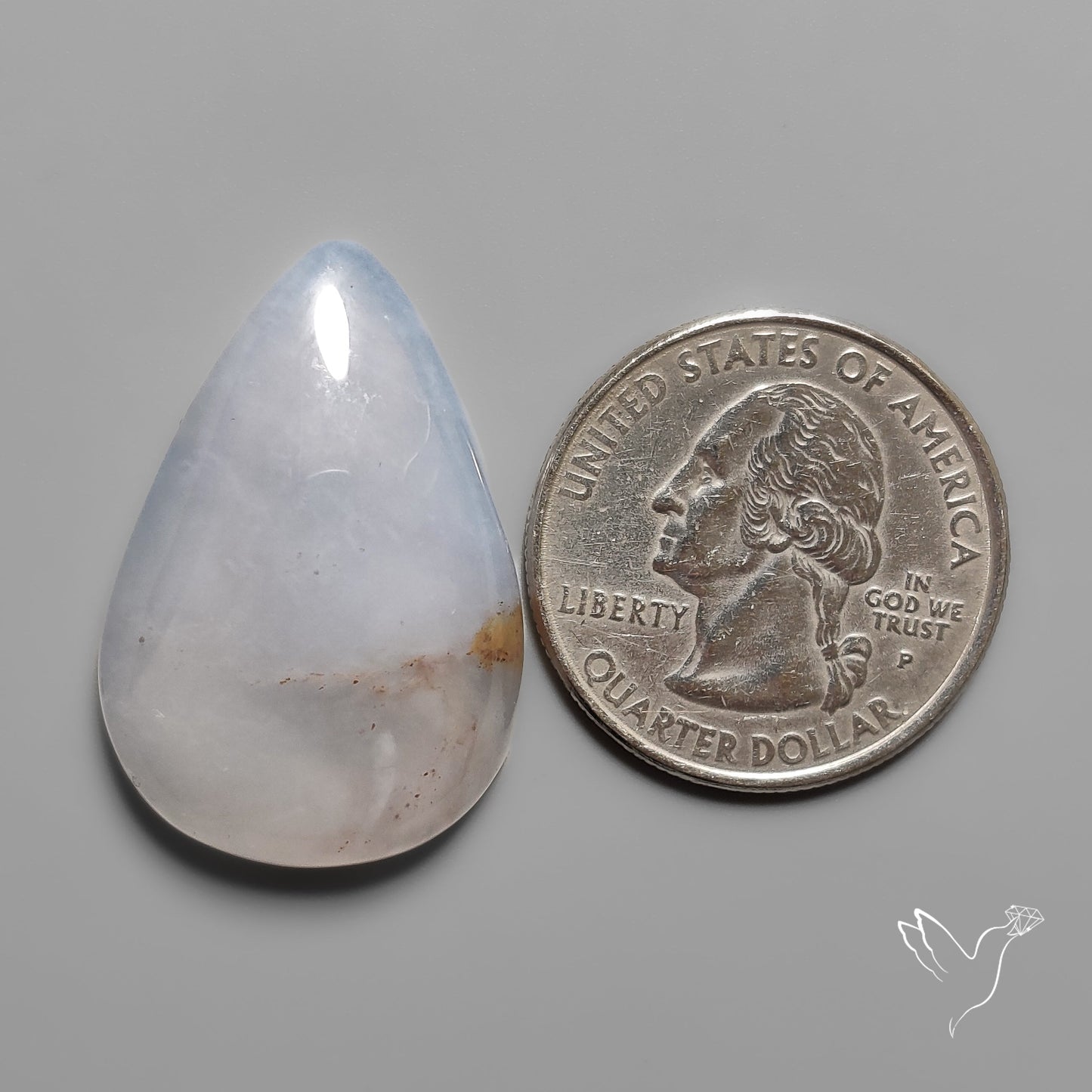 Namibian Blue Chalcedony Cabochon