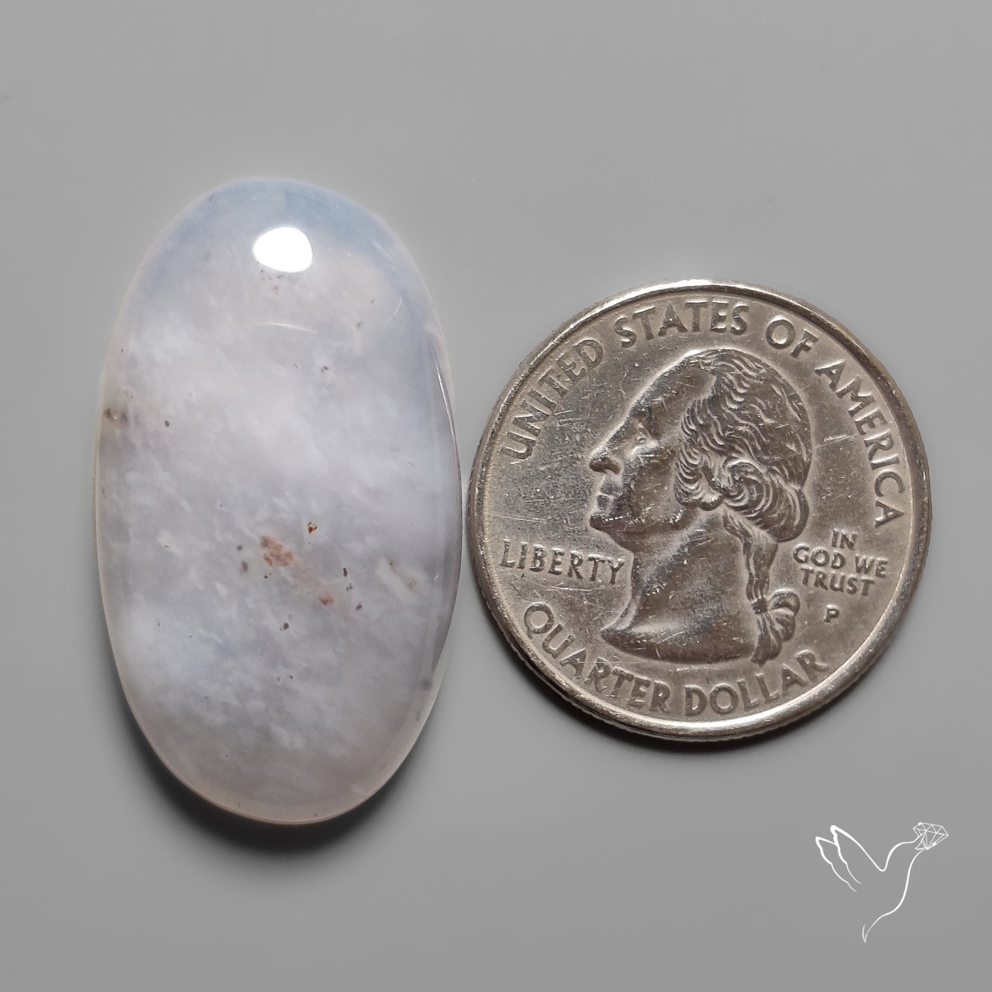 Namibian Blue Chalcedony Cabochon