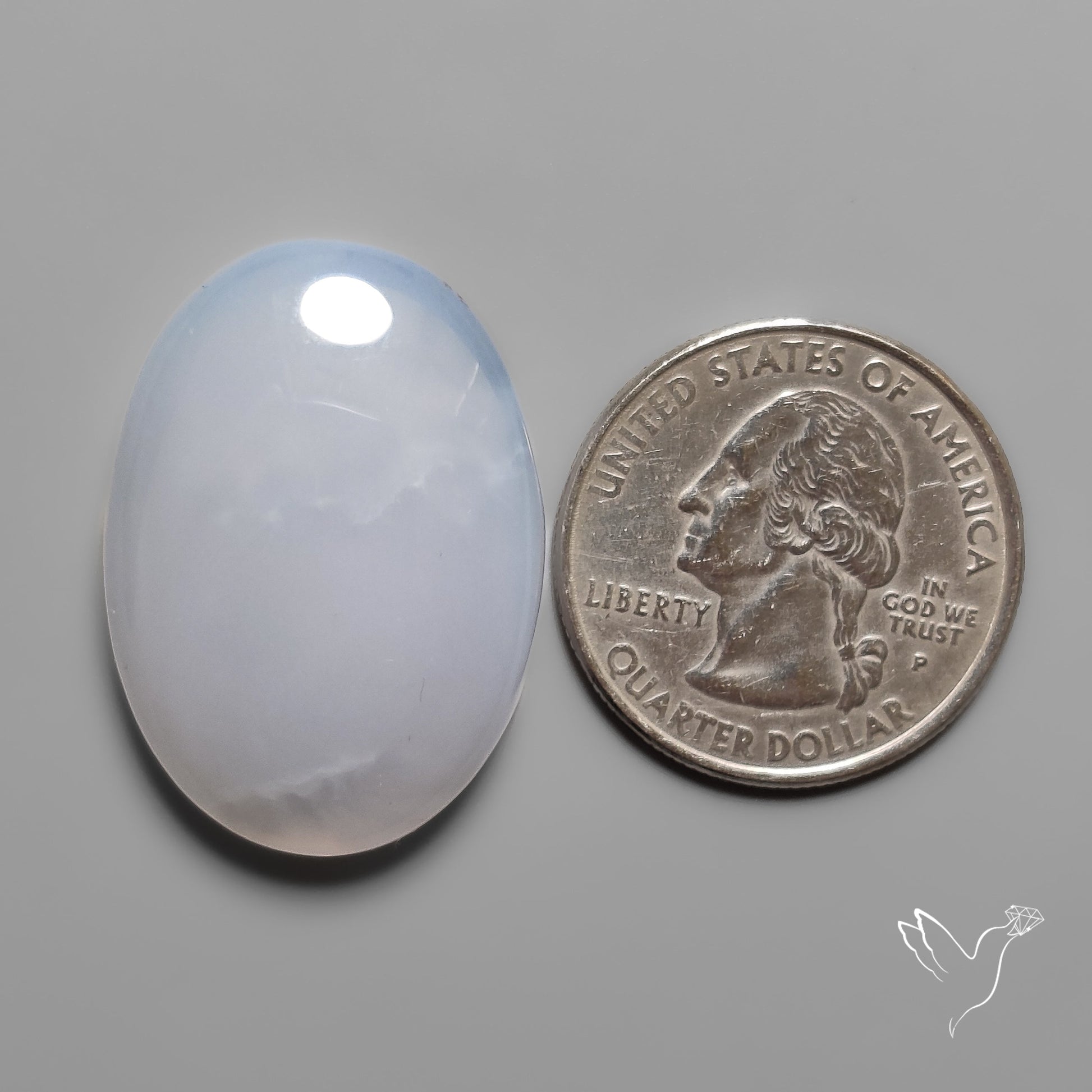 Namibian Blue Chalcedony Cabochon